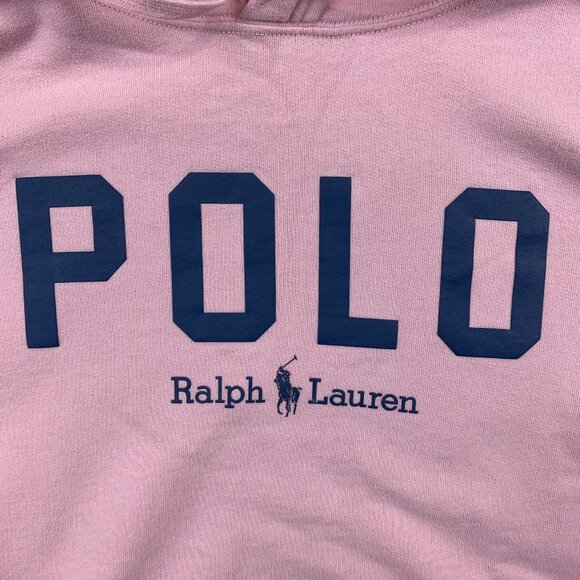 Ralph Lauren Polo Mens Sweater Medium Pink Pullover Hoodie Long Sleeve Fleece - Picture 2 of 11